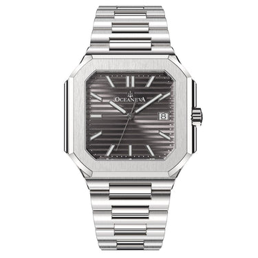 Thin watch with dark gray dial
